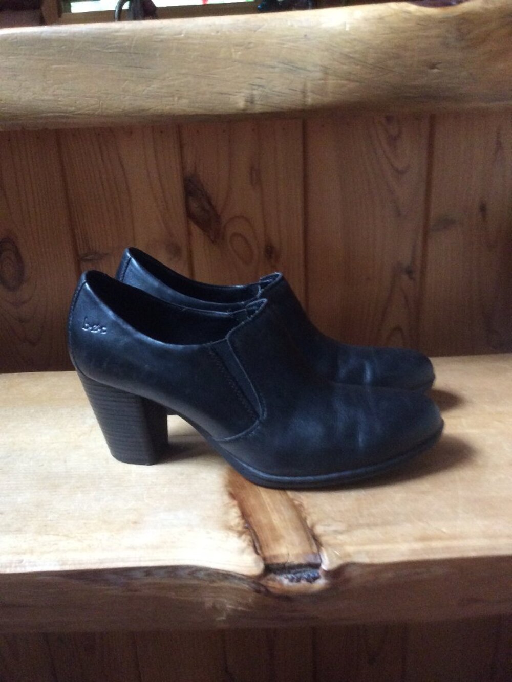 Boc Olenna Black Leather Western Stacked Heel Boho Ankle Boot Size 9.5/EU 41 - Picture 6 of 8